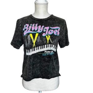 Billy Joel Piano Man Black Acid Wash 80s Short Sleeve
Graphic Music T-Shirt Sz S